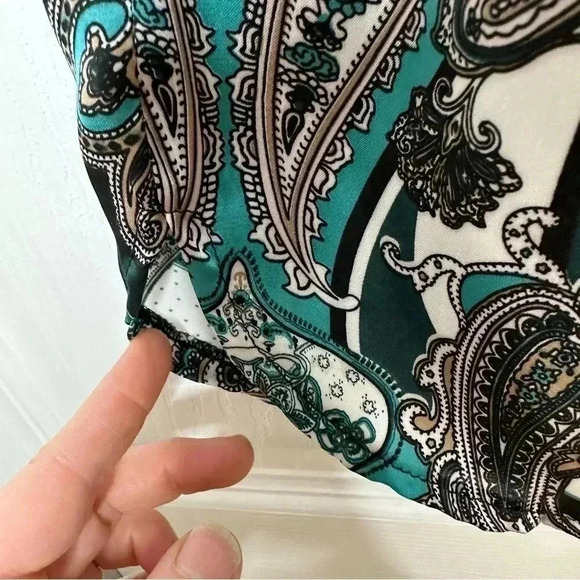 Brody Myles Blouse Collared Buttons Green/Blue/White Patterned Size Small - Picture 11 of 16